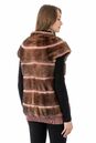 Женская кожаная жилетка из натуральной кожи с воротником, отделка норка 0902729-3