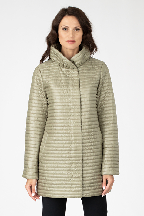 Женское пальто из текстиля с воротником 1001179