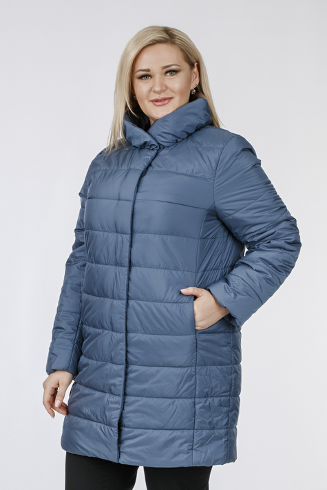 Женское пальто из текстиля с воротником 1001184