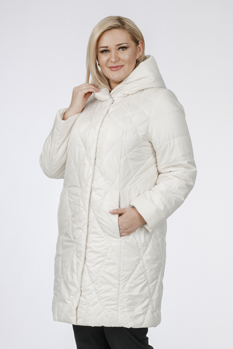 Женское пальто из текстиля с капюшоном 1001188