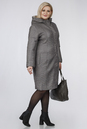 Женское пальто из текстиля с капюшоном 1001214-2