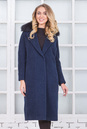 Женское пальто из текстиля с воротником, отделка песец 3000546