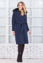 Женское пальто из текстиля с воротником, отделка песец 3000546-5