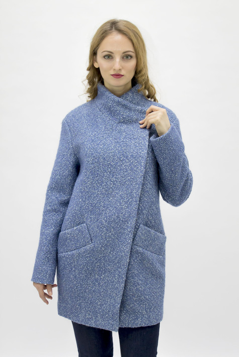 Женское пальто из текстиля с воротником 3000647