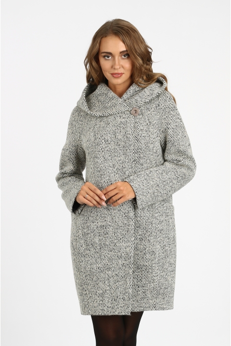 Женское пальто из текстиля с капюшоном 3000686