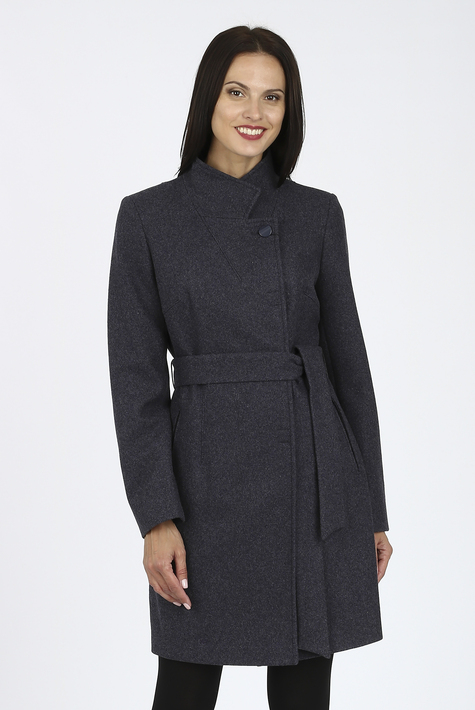 Женское пальто из текстиля с воротником 3000708