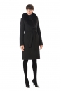 Женское пальто из текстиля с воротником, отделка песец 3000717-2