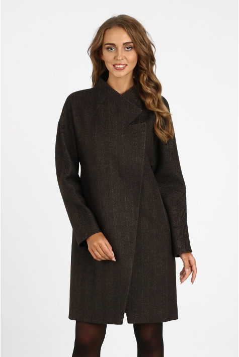 Женское пальто из текстиля с воротником 3000721