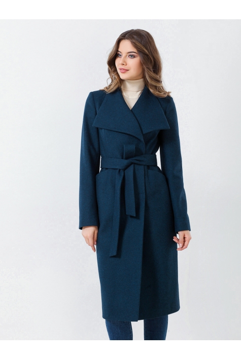 Женское пальто из текстиля с воротником 3000731