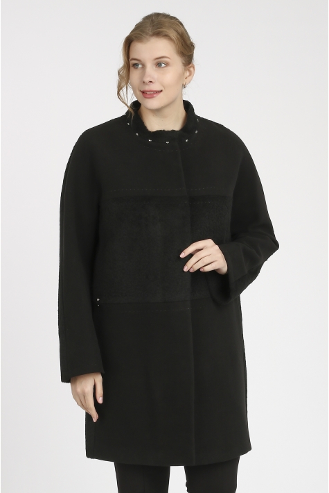 Женское пальто из текстиля с воротником 3000771