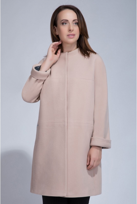 Женское пальто из текстиля с воротником 3000791