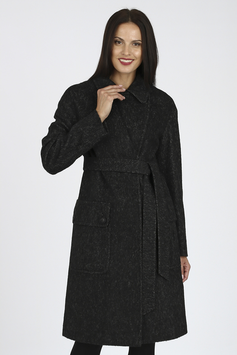 Женское пальто из текстиля с воротником 3000796