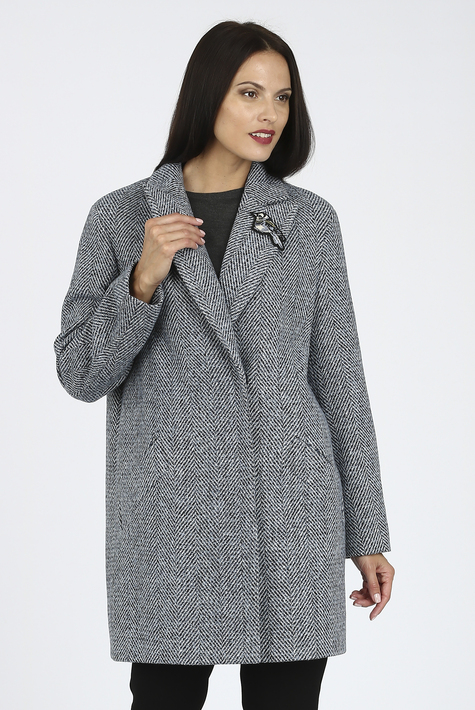 Женское пальто из текстиля с воротником 3000797