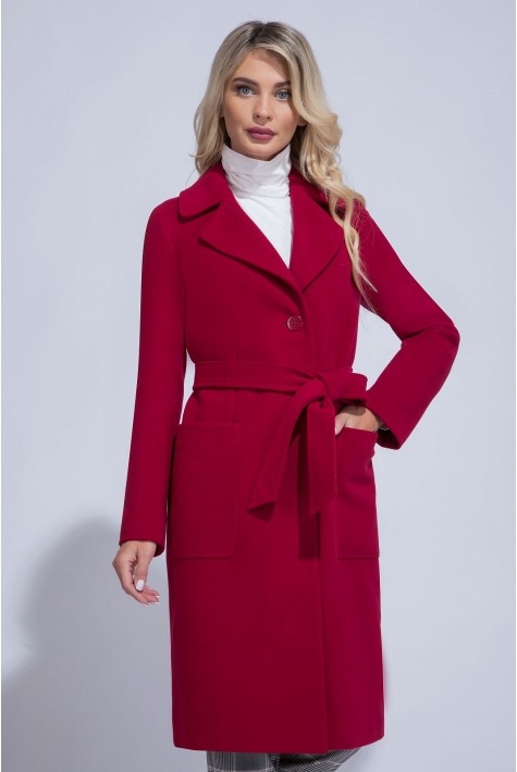 Женское пальто из текстиля с воротником 3000827