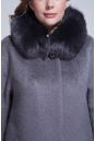Женское пальто из текстиля с воротником, отделка песец 3000848-2