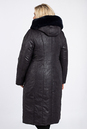 Пуховик женский из текстиля с капюшоном, отделка искусственный мех 8001191-3